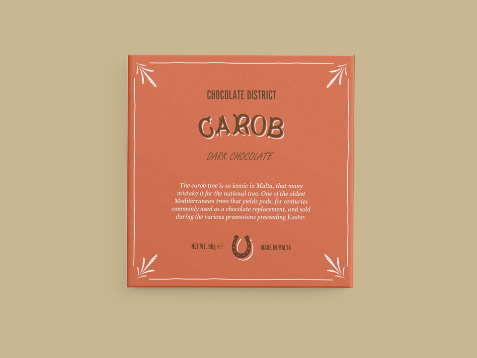 Carob dark chocolate bar, 90gr.