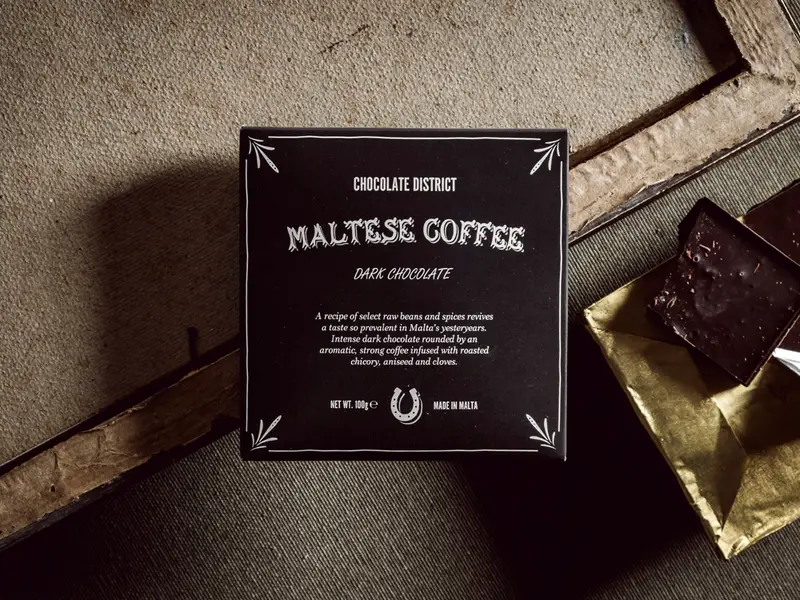 Maltese coffee dark chocolate bar, 90gr.