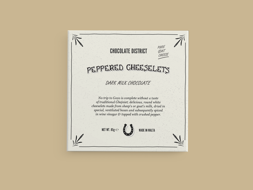 Peppered cheeselets dark milk chocolate bar, 85gr.