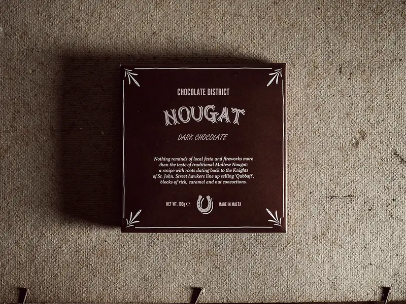 Nougat dark chocolate bar, 90gr.