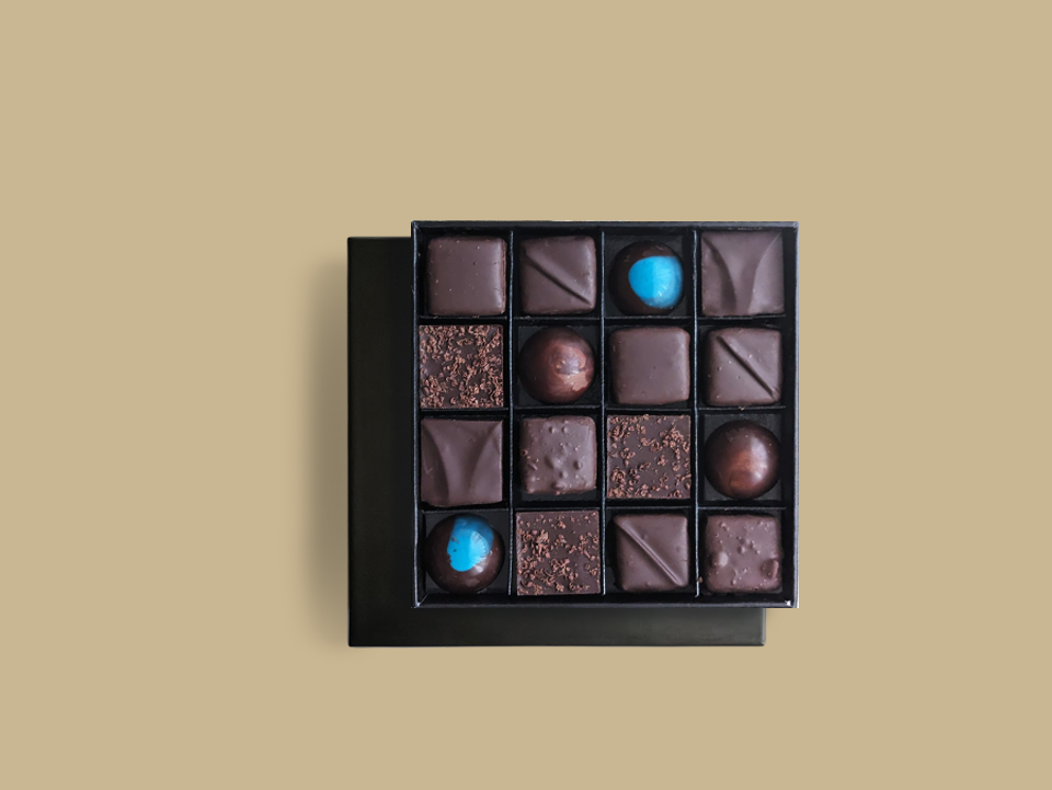 Artisan Chocolate Praline Box 16 Artisan chocolate pralines, Box 16