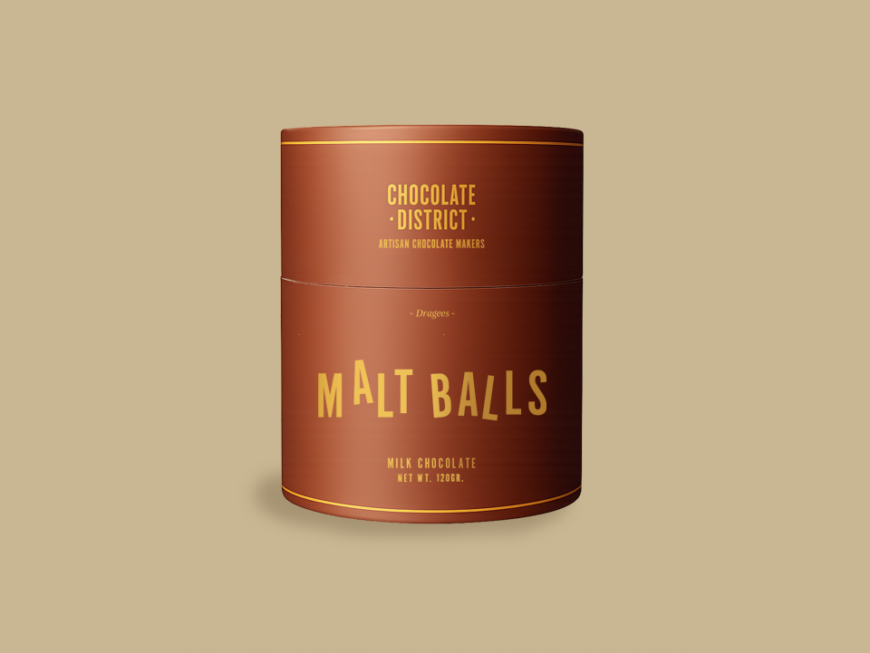 milk chocolate covered malt balls, 120gr.