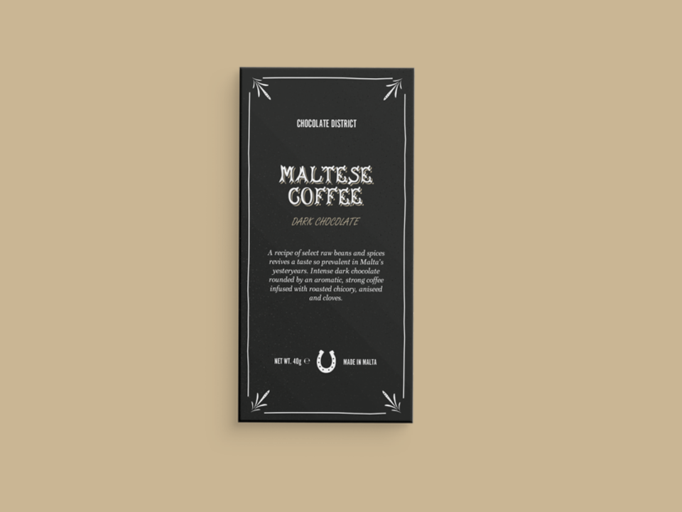 maltese coffee dark chocolate bar, 40gr.