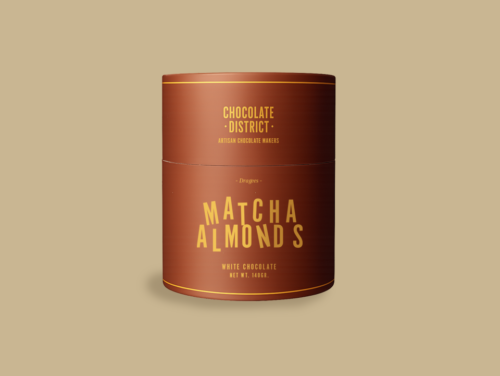 white chocolate covered matcha almond, 140gr.