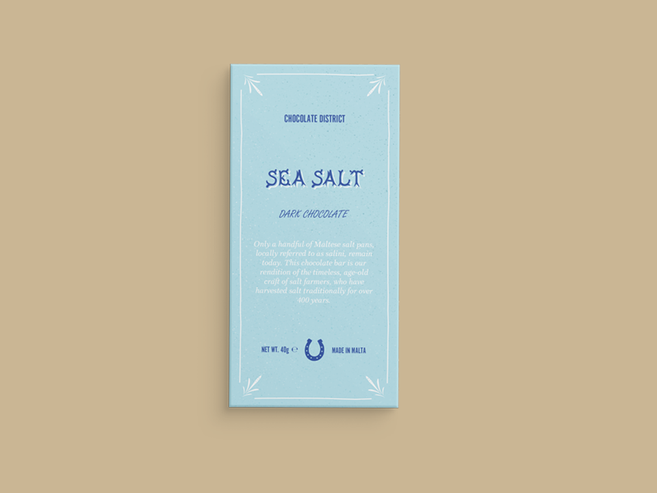'xwejni' sea salt dark chocolate bar, 40gr.